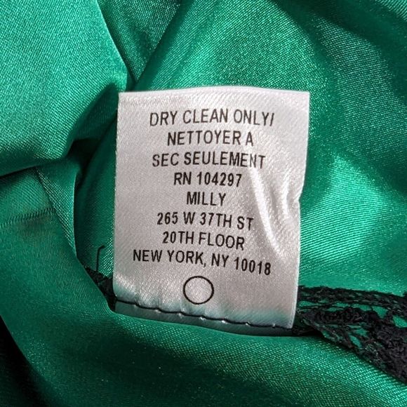 Milly size 8 Black Lace Overlay Green   Sleeveless‎ mini A line dress - Picture 6 of 6